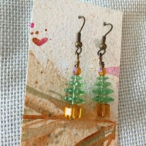 Crystal beaded Christmas Tree Earrings